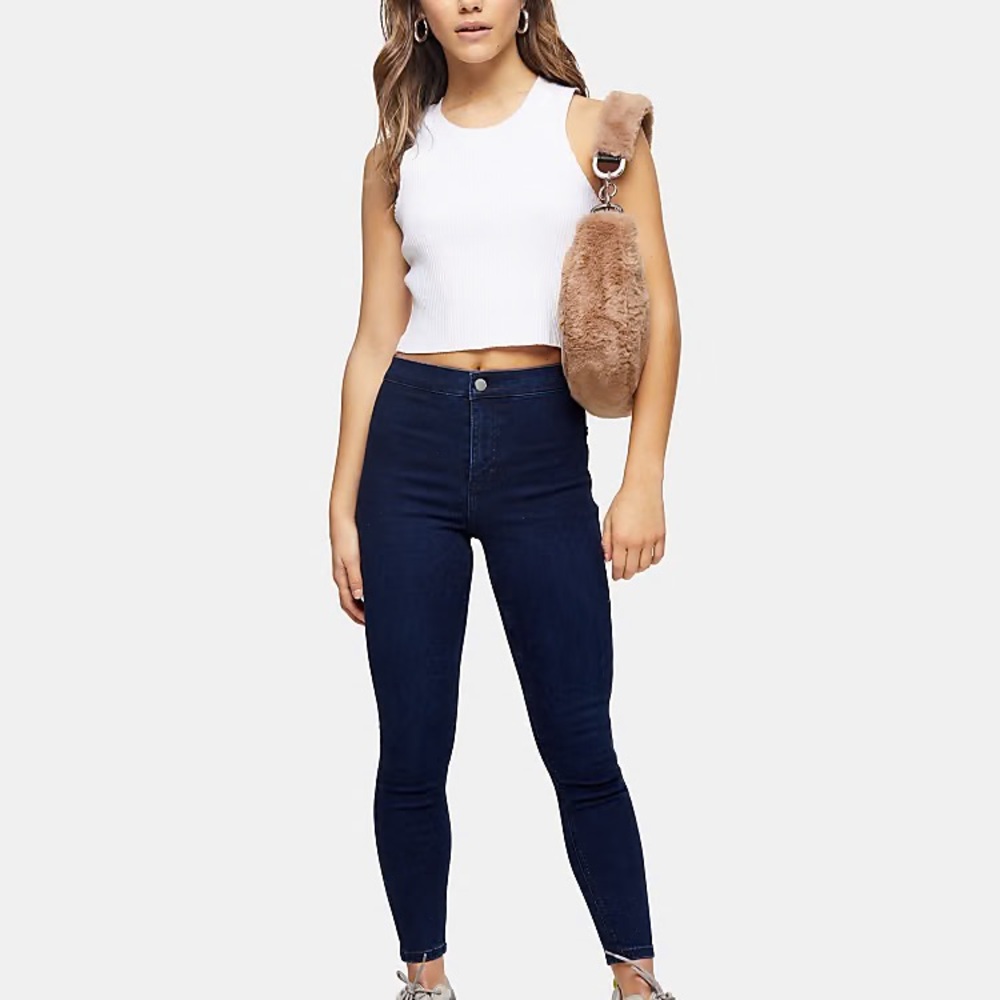 Topshop Blue Joni Jeans High-Waisted Stretch